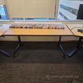 Blonde Rolling Office Meeting Training Table